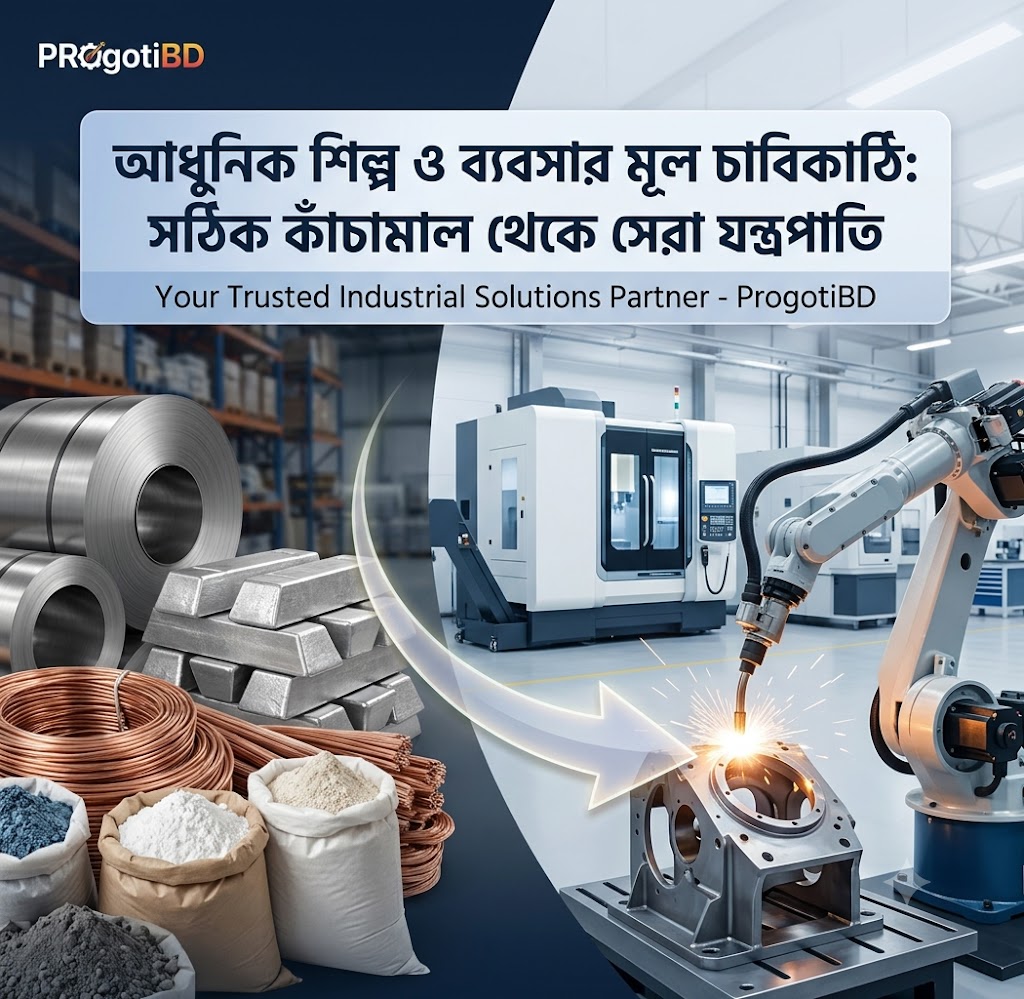 আধুনিক শিল্প ও ব্যবসার মূল চাবিকাঠি: সঠিক কাঁচামাল থেকে সেরা যন্ত্রপাতি