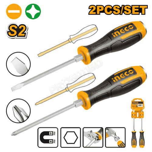 INGCO 2 Pcs go-through screwdriver set - HSGT680208