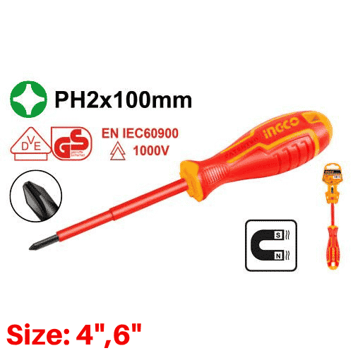 INGCO Insulated Phillips  Screwdriver - HISD81PH2100