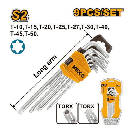 INGCO 9Pcs Torx Key Set - HHK13091