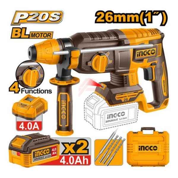 INGCO 26mm Cordless Rotary Hammer - CRHLI202682