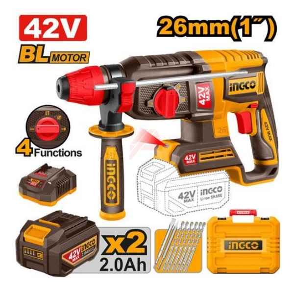 INGCO 26mm Cordless rotary hammer - CRHLI422682