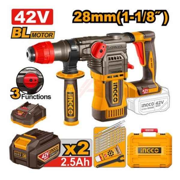 INGCO 28mm Cordless rotary hammer - CRHLI422882