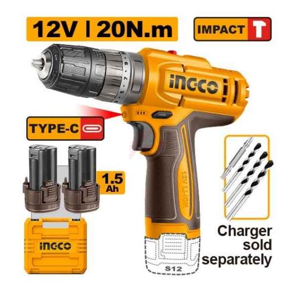 INGCO 20Nm Cordless impact drill - CIDLI12206