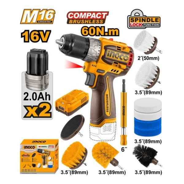 INGCO 60Nm Compact Brushless Cordless Drill - COSLI240786