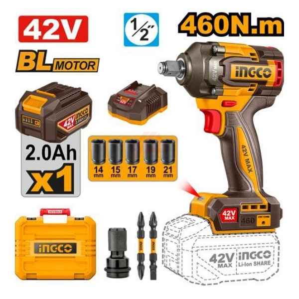 INGCO 460Nm Cordless impact wrench - CIWLI42461
