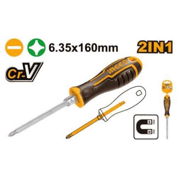 INGCO 6.4" 2 In 1 screwdriver set - AKISD0201