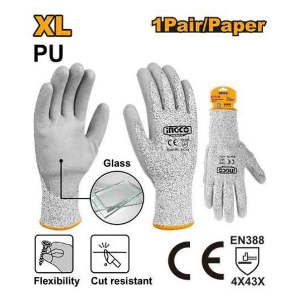 INGCO PU cut-resistant gloves - HGCG02-XL