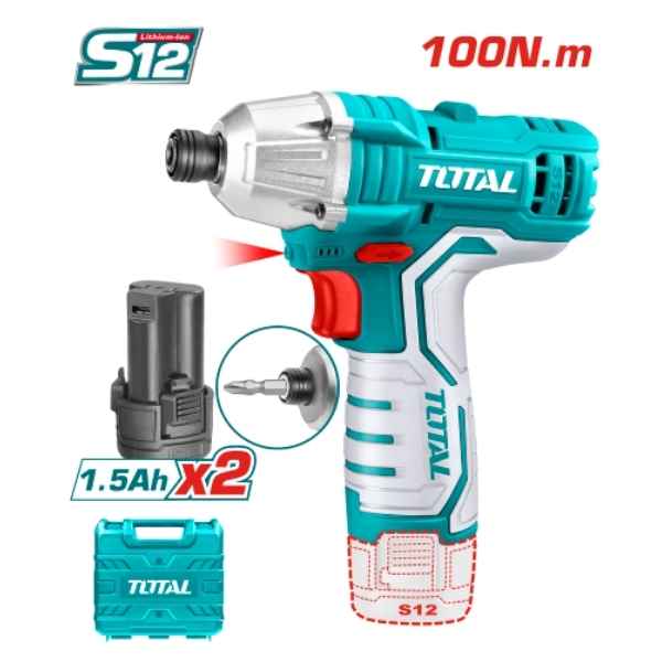 TOTAL 100Nm Lithium-Ion Impact Driver - TIRLI1201