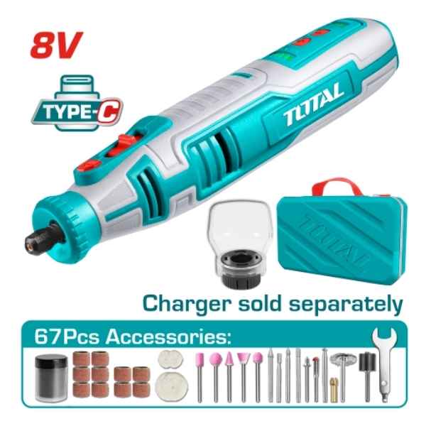 TOTAL 8v Cordless Grinder - TMGLI0801