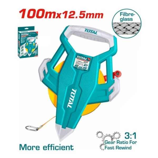 TOTAL 100M Fiber Glass Measuring Tape - TMTF131006