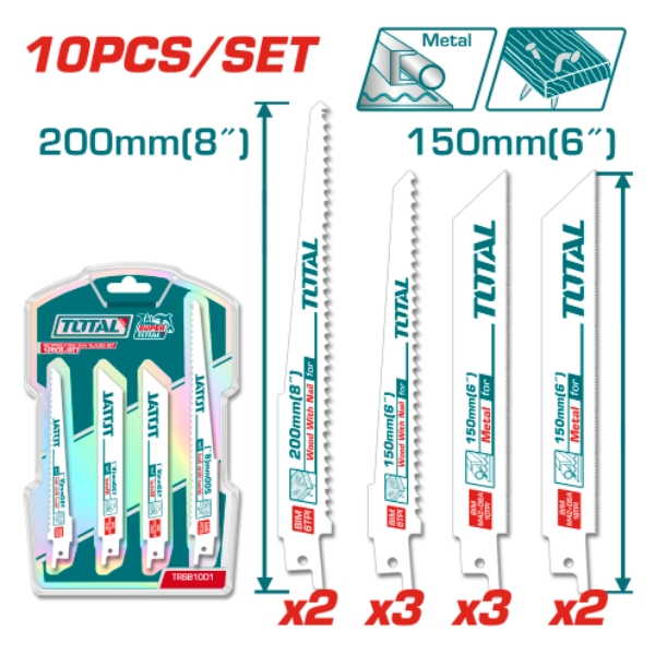 10Pcs/Set Reciprocating Saw Blades Set - TRSB1001