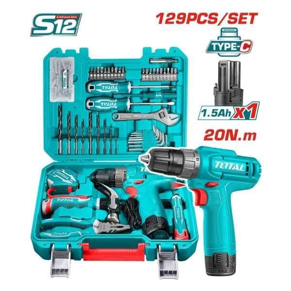 TOTAL 129Pcs Tools Set - THKTHP11292