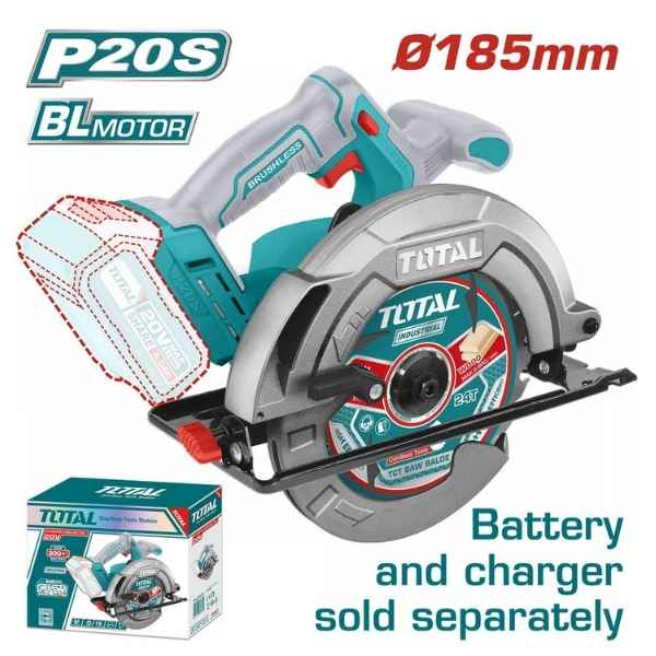TOTAL 185mm Lithium-Ion Circular Saw - TSLI1851