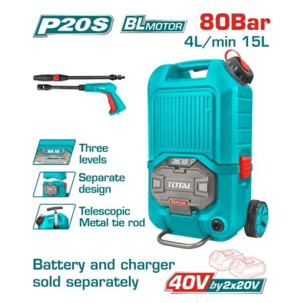 TOTAL Lithium-Ion Pressure Washer - TPWLI4006