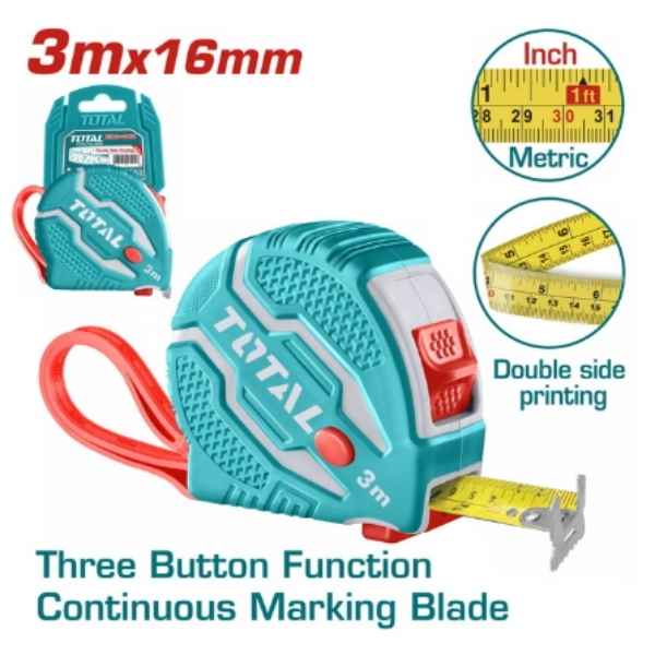 TOTAL 3M Steel Measuring Tape - TMT126031
