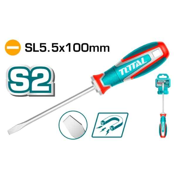 TOTAL 4″ Slotted Screwdriver - TSDSL5100