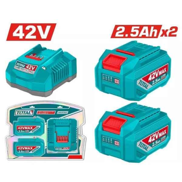 TOTAL 42v/2.5Ah Battery & Charger - TFBCPM25221