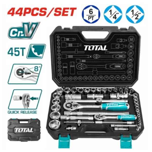TOTAL 44 Pcs Socket Set - THT421441