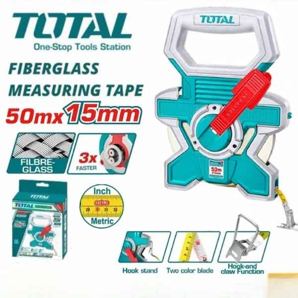 TOTAL 50M Fiber Glass Measuring Tape - TMTF18506