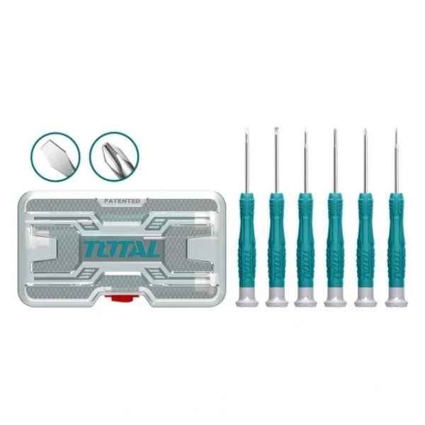 TOTAL 6 Pcs precision screwdriver set - THT250PS0601