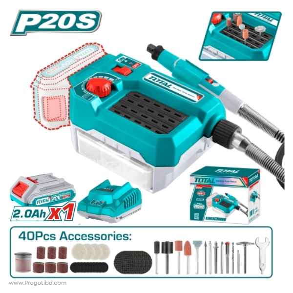 TOTAL Cordless Grinder(With B&C) - TMGLI2001/1