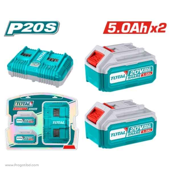 TOTAL 5.0Ah Lithium-Ion battery and charger kit - TOTAL 5.0Ah Lithium-Ion battery and charger kit - TFBCPK2425