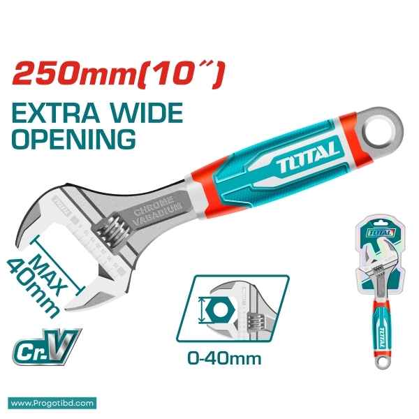 TOTAL 10" Adjustable Wrench - THT101106