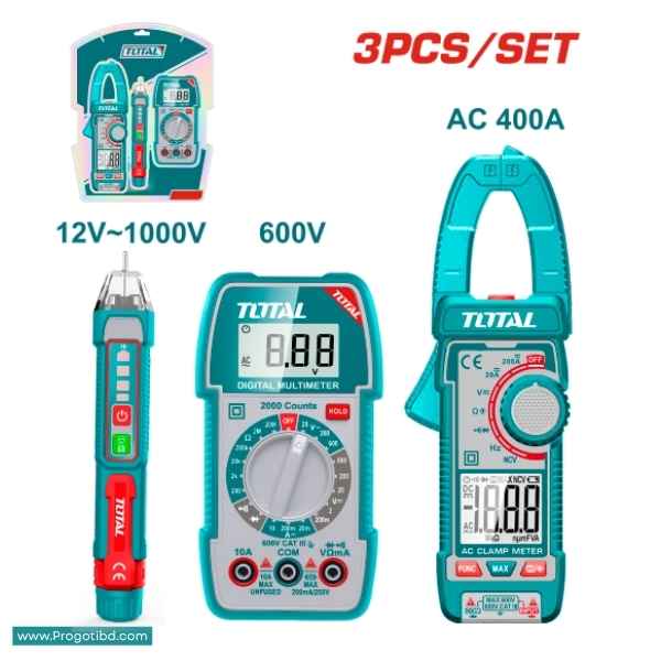 TOTAL 3 Pcs Electrical Test Combo Kit - TOS23068