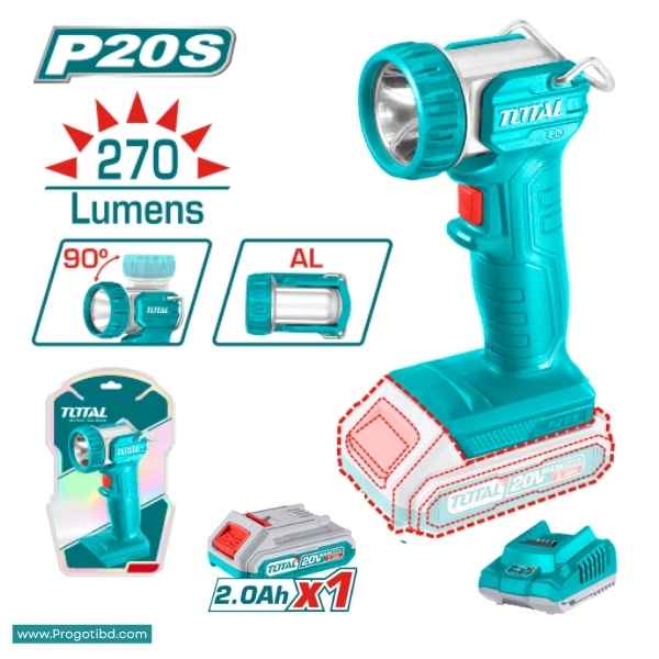 TOTAL Lithium-Ion work lamp (With B&C) - TWLI2038/1
