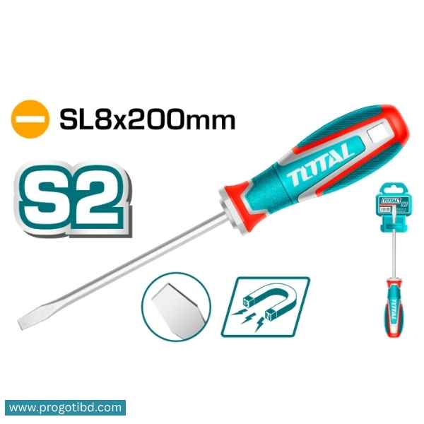 TOTAL 8” Slotted Screwdriver - TSDSL8200