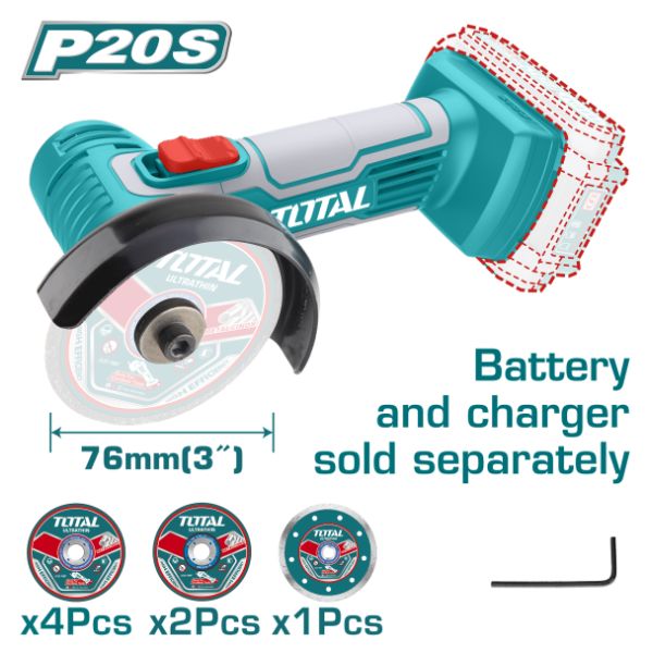 TOTAL 3" Lithium-Ion Mini Cut-Off Tool (NO B&C) - TAGLI7601