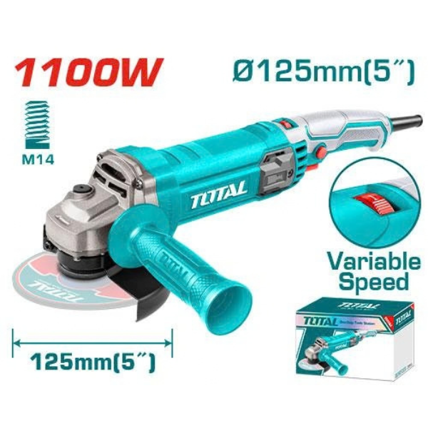 TOTAL 1100W/5" Angle Grinder - TG110125565